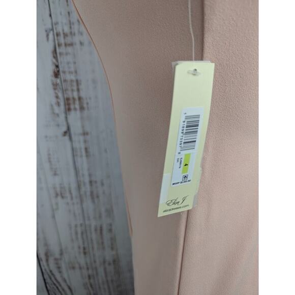 Eliza‎ J Sheer Contrast Sleeve Sheath Dress Blush Pink Knee Length Size 4 - Picture 5 of 6